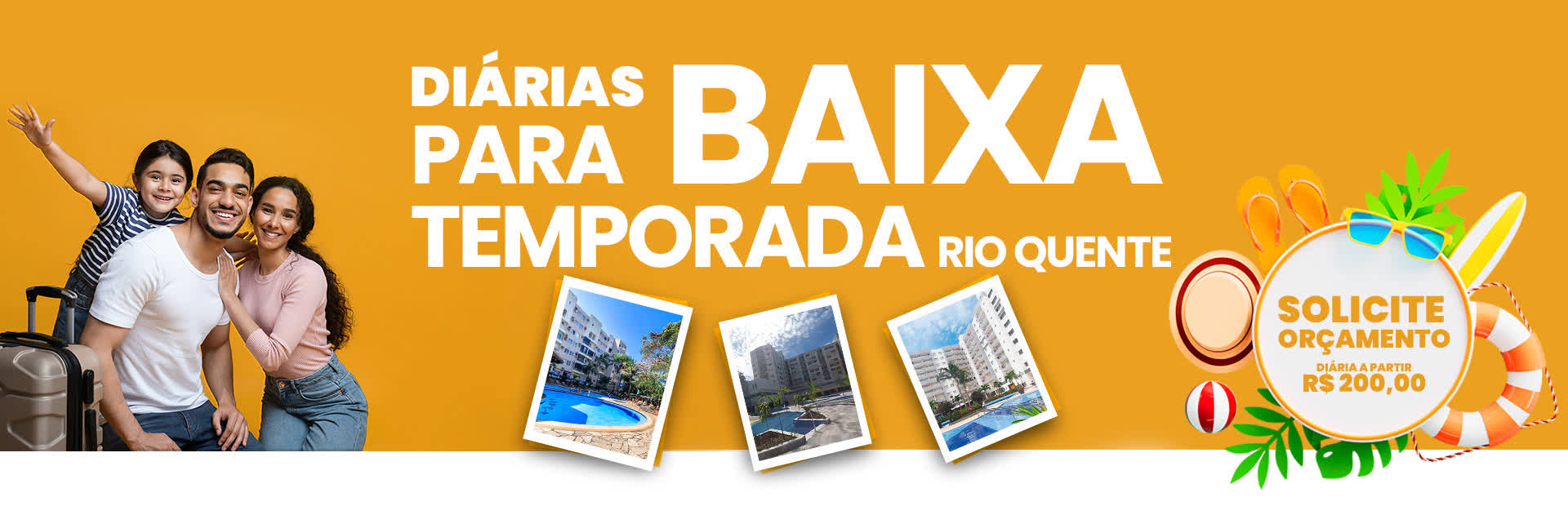 Hospedagem de Baixa temporada em Rio Quente - Diárias a partir de R$ 200,00 - Solicite orçamento